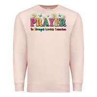 Pale Pink prayer the strongest wireless connection Premium Sweatshirt - JahusDesignShop