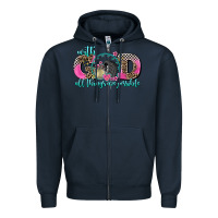 Navy with god all things are possible race Zipper Hoodie - AdoDesignShop