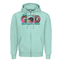 Seafoam with god all things are possible race Zipper Hoodie - AdoDesignShop