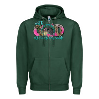 Sports Green with god all things are possible race Zipper Hoodie - AdoDesignShop