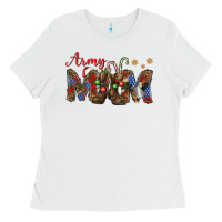 White Christmas army mom mother's day Ladies Tee - HowdyJamesFarm