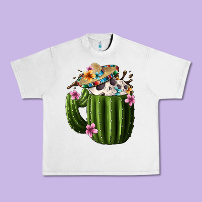 Day Of The Dead Mexican Cactus Urban Heavy Tee Designed By Fadigitalartstudio