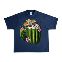 Navy Day Of The Dead Mexican Cactus Urban Heavy Tee - FaDigitalArtStudio