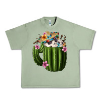 Oil Green Day Of The Dead Mexican Cactus Urban Heavy Tee - FaDigitalArtStudio