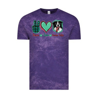 Cloud Purple Peace Love Border Collie Vintage Tee - Jasminsmagicworld