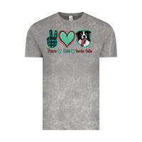 Cloud Rock Peace Love Border Collie Vintage Tee - Jasminsmagicworld
