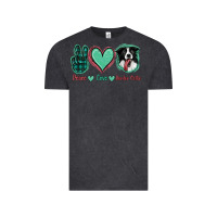 Vintage Black Peace Love Border Collie Vintage Tee - Jasminsmagicworld