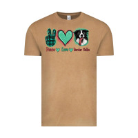 Vintage Camel Peace Love Border Collie Vintage Tee - Jasminsmagicworld
