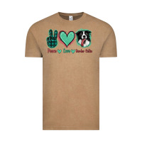 Vintage Coffee Peace Love Border Collie Vintage Tee - Jasminsmagicworld