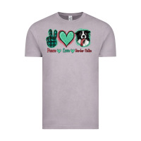 Vintage Zinc Peace Love Border Collie Vintage Tee - Jasminsmagicworld