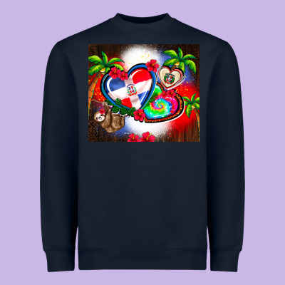 Dominican Republic  Leopard Heavyweight Sweatshirt Designed By Adodesignshop