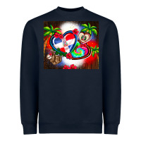 Navy dominican republic  leopard Heavyweight Sweatshirt - AdoDesignShop