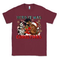 Burgundy herd it was christmas Classic Tee - CowGirlArtShop