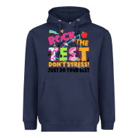 Navy rock the test don't stress! just do your best Heavyweight Hoodie - JahusDesignShop
