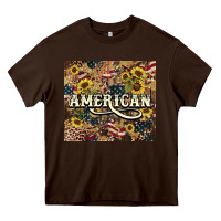 Chocolate Brown American tumbler 4th of july Heavy Core Tee - HowdyJamesFarm