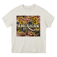 Cream American tumbler 4th of july Heavy Core Tee - HowdyJamesFarm