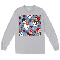 Moon Dust christmas snowman seamless pattern Long Sleeve Tee - BundleAndBundleShop
