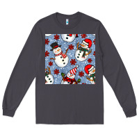 Smoke christmas snowman seamless pattern Long Sleeve Tee - BundleAndBundleShop