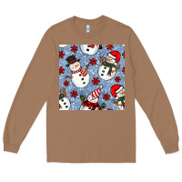 Toasted Coconut christmas snowman seamless pattern Long Sleeve Tee - BundleAndBundleShop