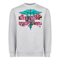 Floral Nurse Custom Name Heavyweight Sweatshirt | Teevron