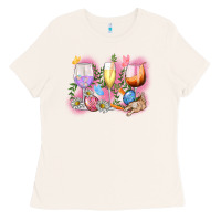 Bone Easter wine glasses  Easter Day Ladies Tee - CowGirlArtShop