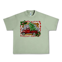 Oil Green Christmas Truck With Christmas Tree Urban Heavy Tee - RanaPortraitStore