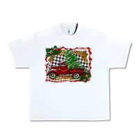 White Christmas Truck With Christmas Tree Urban Heavy Tee - RanaPortraitStore