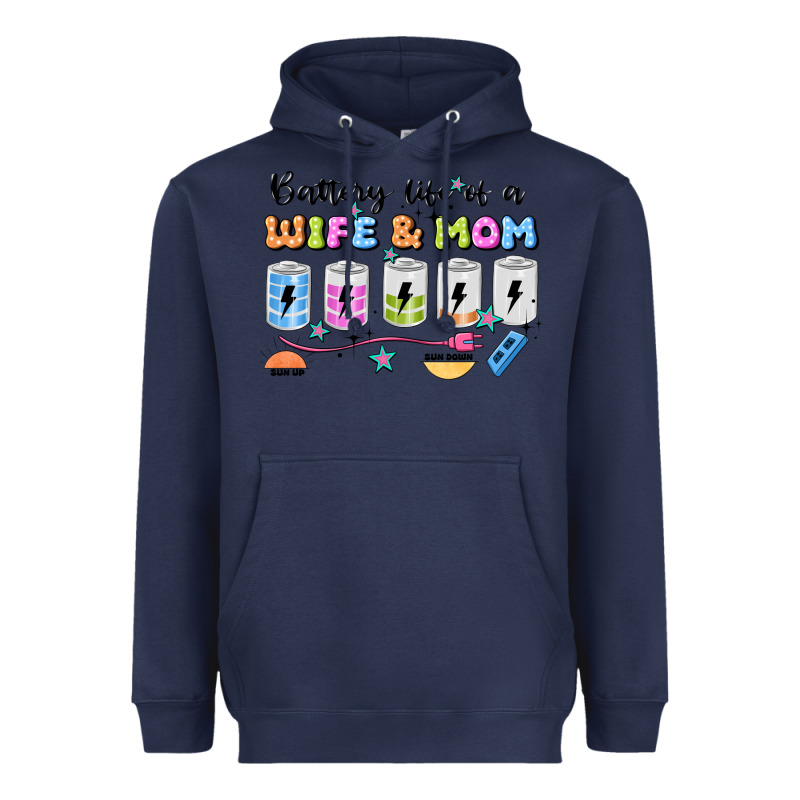 Battery Life Of A Wife & Mom Heavyweight Hoodie by JahusDesignShop | Teevron