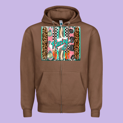 Racing Brushstroke Zipper Hoodie Designed By Adodesignshop