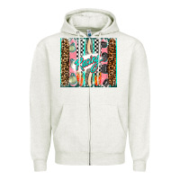 Oatmeal Heather racing brushstroke Zipper Hoodie - AdoDesignShop