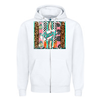 White racing brushstroke Zipper Hoodie - AdoDesignShop