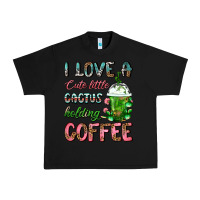 Black I Love A Cute Little Cactus Holding Coffee Urban Heavy Tee - FaDigitalArtStudio