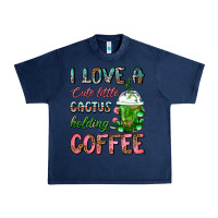 Navy I Love A Cute Little Cactus Holding Coffee Urban Heavy Tee - FaDigitalArtStudio