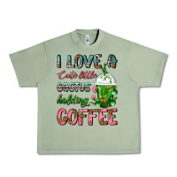 Oil Green I Love A Cute Little Cactus Holding Coffee Urban Heavy Tee - FaDigitalArtStudio
