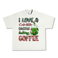 Pistachio I Love A Cute Little Cactus Holding Coffee Urban Heavy Tee - FaDigitalArtStudio