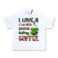 White I Love A Cute Little Cactus Holding Coffee Urban Heavy Tee - FaDigitalArtStudio