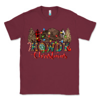 Burgundy howdy christmas Classic Tee - CowGirlArtShop