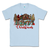Dusty Blue howdy christmas Classic Tee - CowGirlArtShop