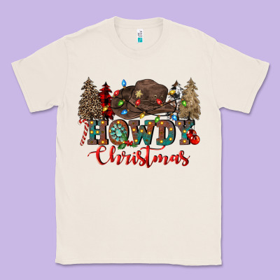 Howdy Christmas Classic Tee Designed By Cowgirlartshop