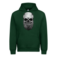 Forest Green creepy bald and bearded skull for halloween & skeletons fans t shirt Urban Hoodie - baoMotion