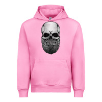 Fuchsia Pink creepy bald and bearded skull for halloween & skeletons fans t shirt Urban Hoodie - baoMotion