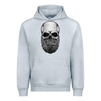 Heather Grey creepy bald and bearded skull for halloween & skeletons fans t shirt Urban Hoodie - baoMotion