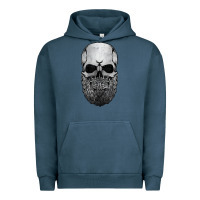 Pigment Midnight Navy creepy bald and bearded skull for halloween & skeletons fans t shirt Urban Hoodie - baoMotion