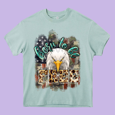 Born To Be Free 4th Of July Heavy Core Tee Designed By Howdyjamesfarm