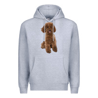 Heather Grey Poodles Dog lllustrations Premium Hoodie - LillyAllenDesigns