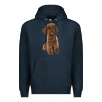 Navy Poodles Dog lllustrations Premium Hoodie - LillyAllenDesigns