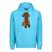 Ocean Blue Poodles Dog lllustrations Premium Hoodie - LillyAllenDesigns