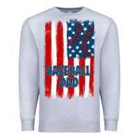 Heather Grey baseball dad american flag Premium Sweatshirt - JahusDesignShop