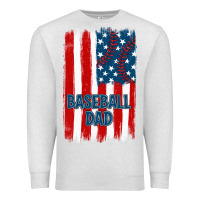 Oatmeal Heather baseball dad american flag Premium Sweatshirt - JahusDesignShop