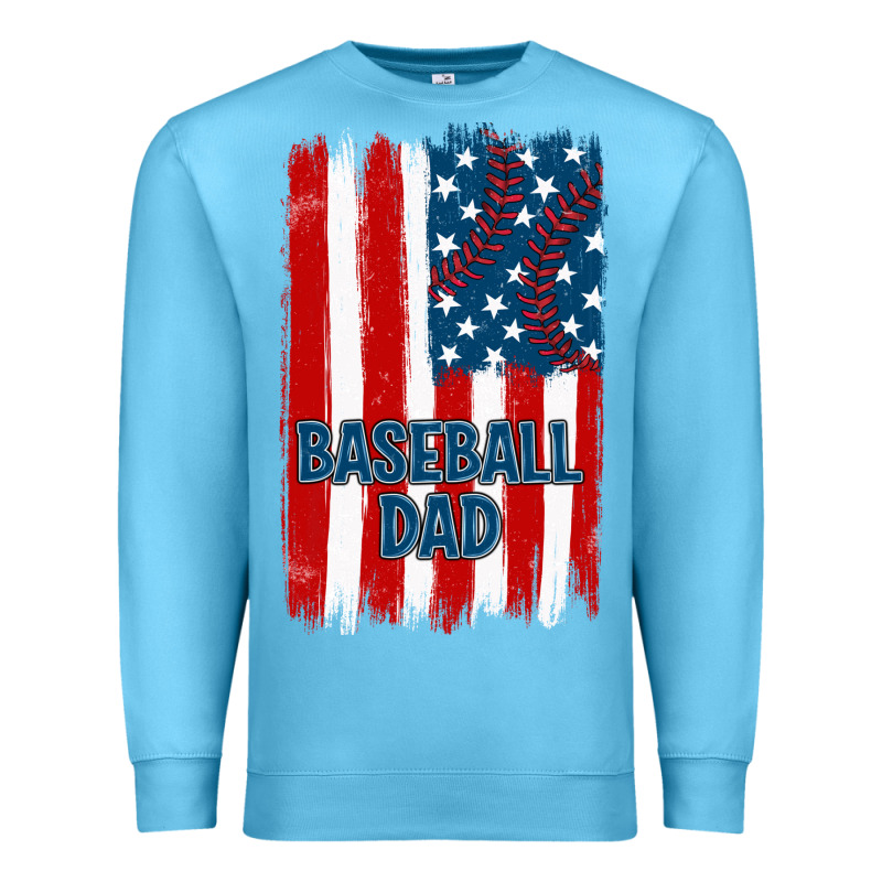 Baseball Dad American Flag Premium Sweatshirt by JahusDesignShop | Teevron